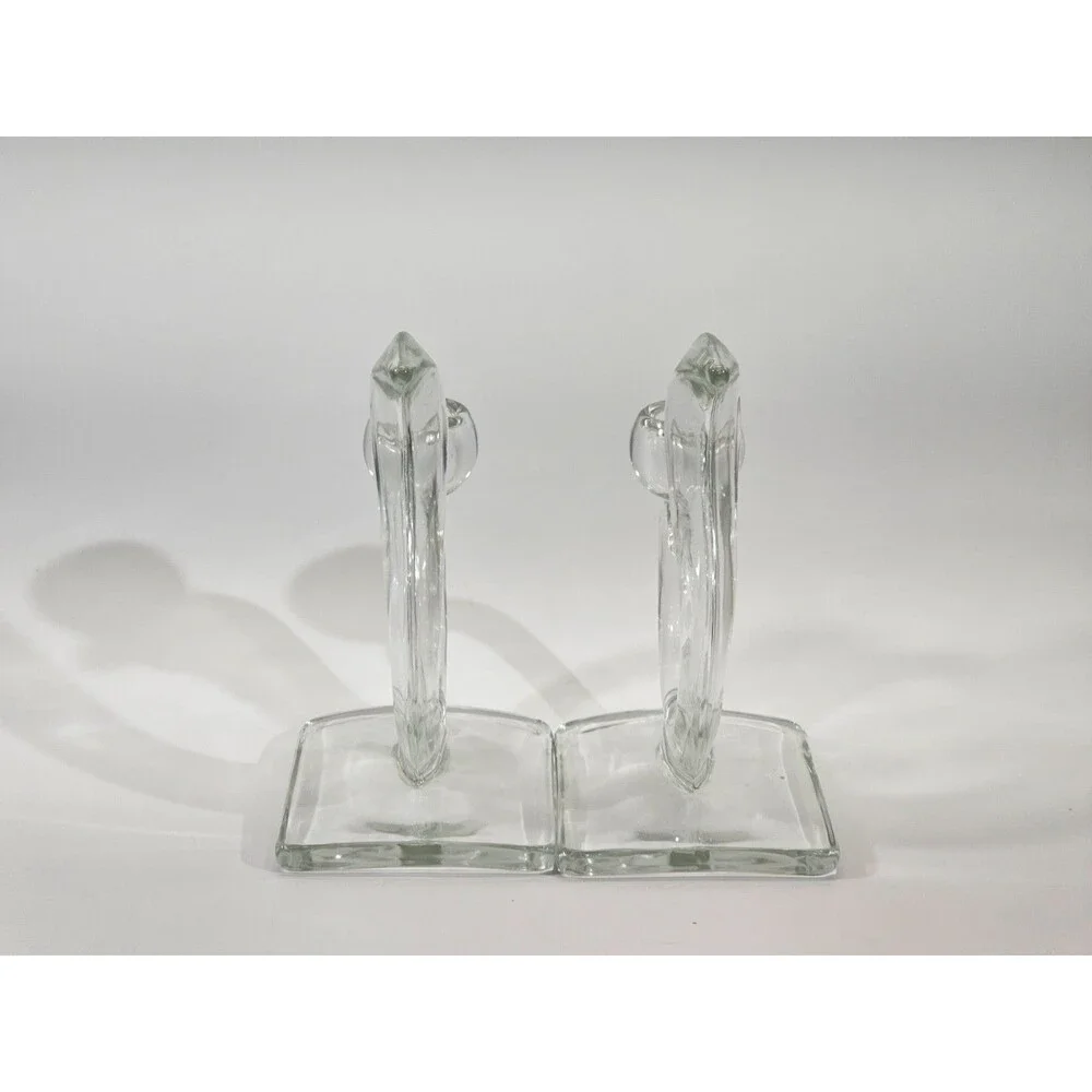 VINTAGE Art Deco Muranese Glass Flame Candlesticks Martinsville Viking 50s Set 2